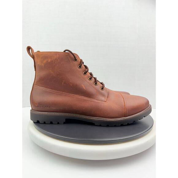 Cole Haan Grand+ Plus Lug Boots Mens Size 10M Brown Bayou Leather C39937 NEW - Picture 6 of 11